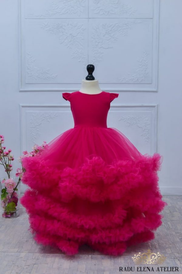 Ciclam - Rochiță tulle floare prințesă - imagine 3