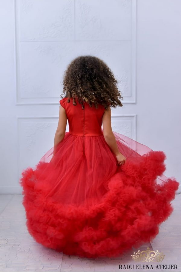 Red - Rochiță tulle floare prințesă - imagine 4