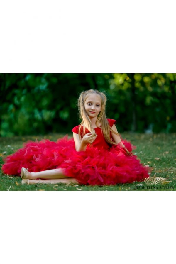 Cherry - Rochiță tulle fulg cu trenă - imagine 4