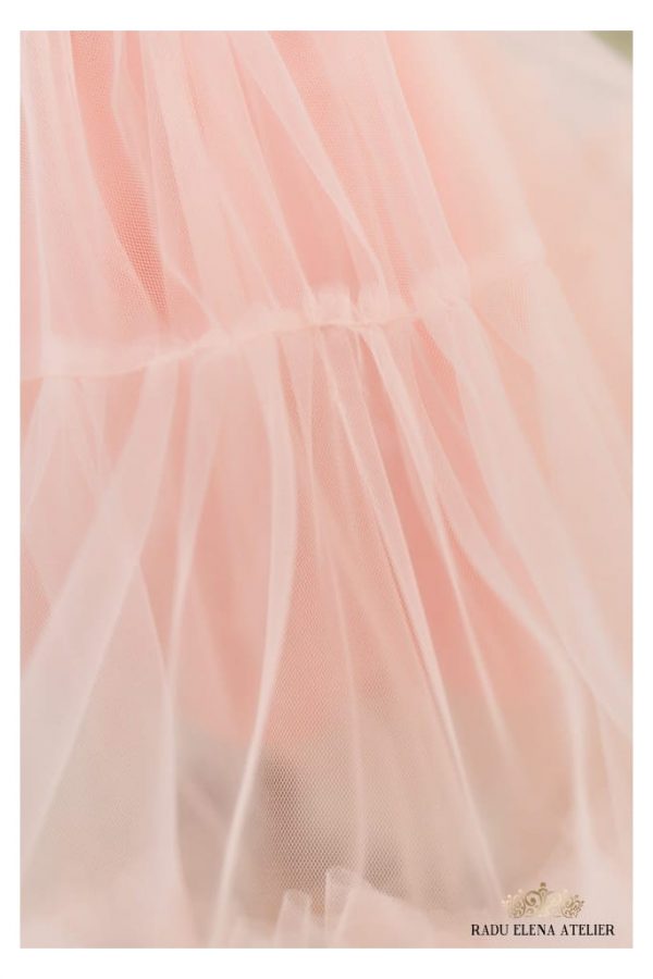 Peach - Fustă tulle floare fetițe - imagine 2