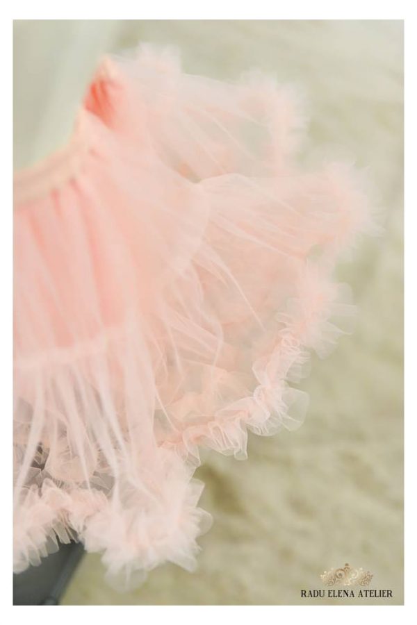 Peach - Fustă tulle floare fetițe - imagine 3