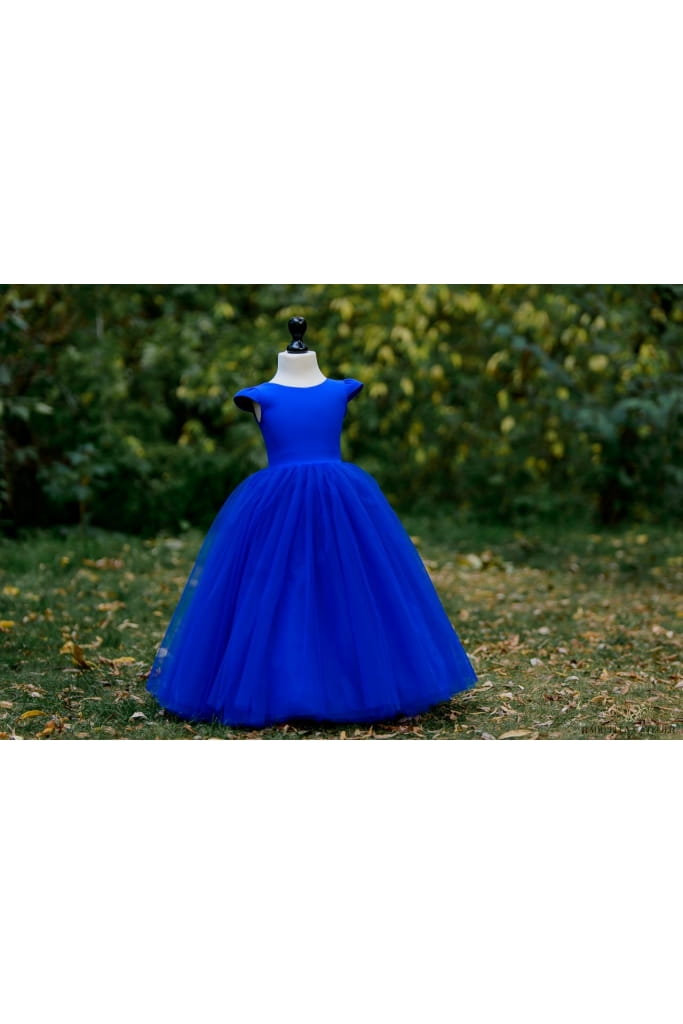 regal-blue-rochita-tulle-printesa (2) Regal Blue-rochita tulle /ampla/lungime printesa - imagine 1