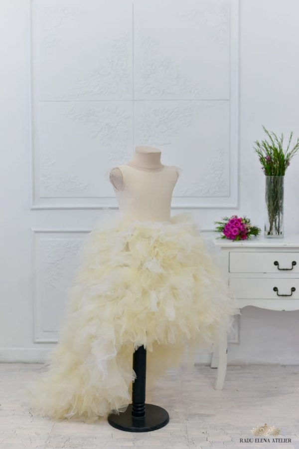 Vanilie - Rochiță tulle fulg cu trena - imagine 7