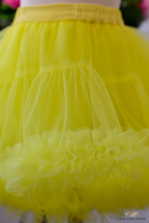 Yellowish - Fustă tulle floare fetițe - imagine 2