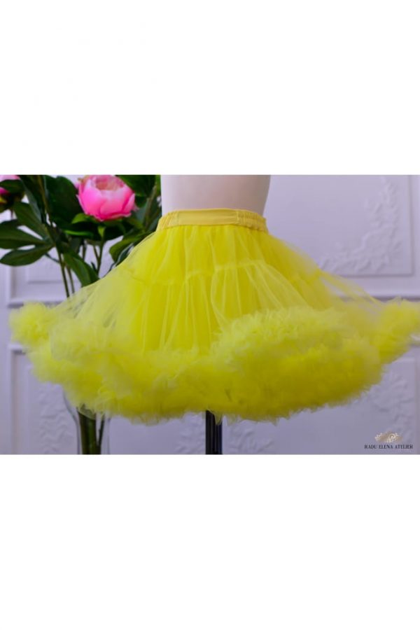 Yellowish - Fustă tulle floare fetițe - imagine 3