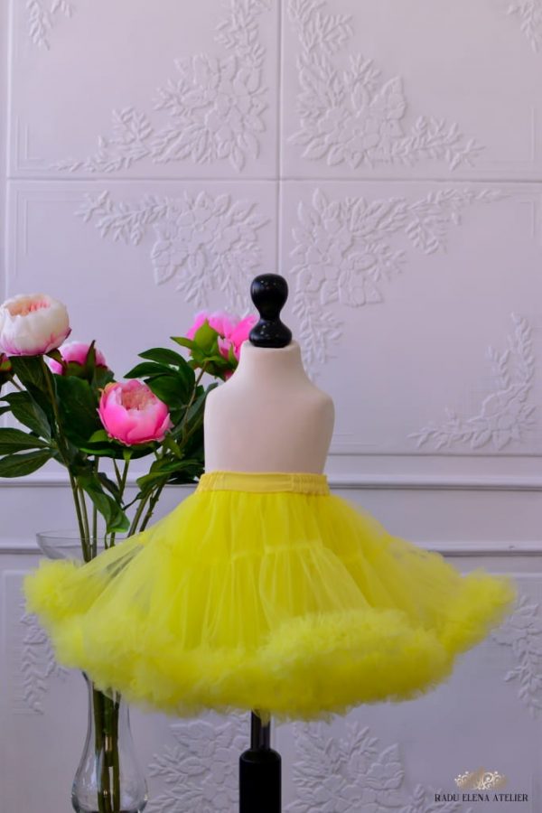 Yellowish - Fustă tulle floare fetițe