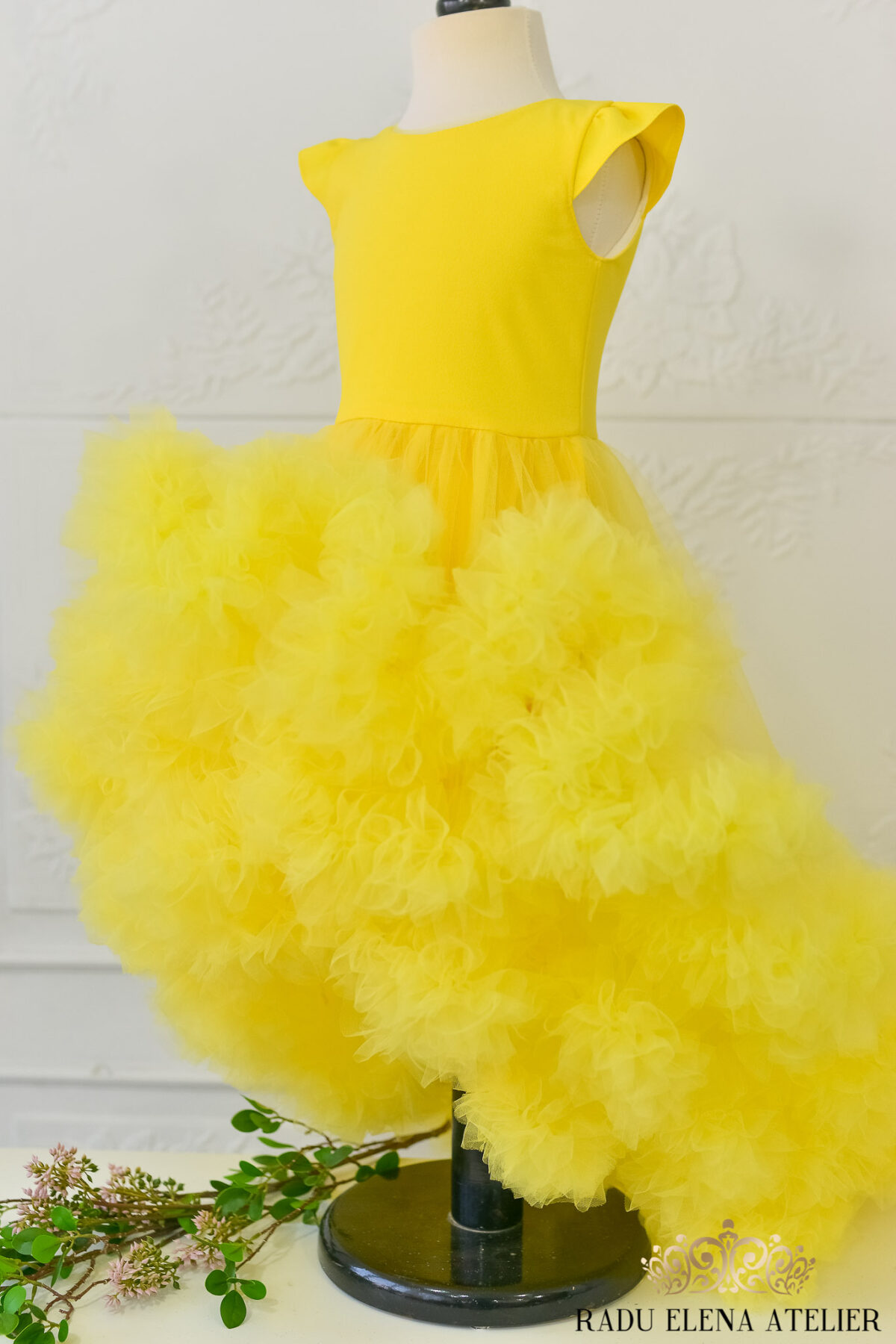 Sun-rochita tulle floare cu trena - imagine 2