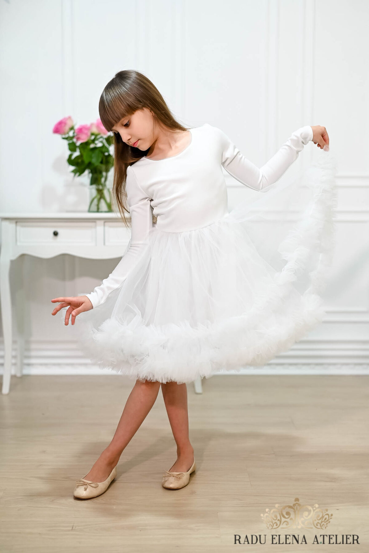 Ivoire-rochita tulle floare/balerina(maneca lunga) - imagine 2