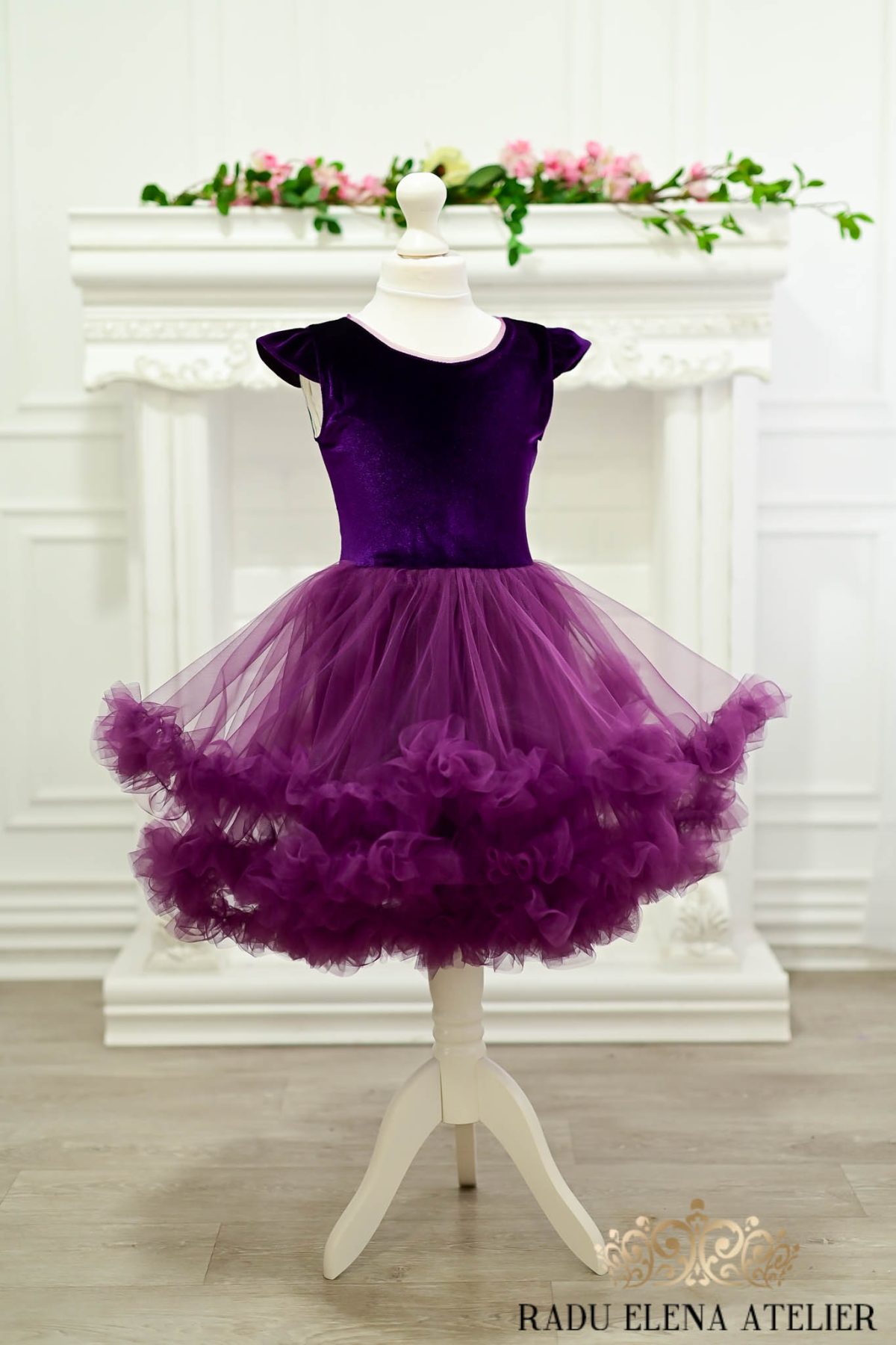 Plum-rochita tulle floare balerina - imagine 2