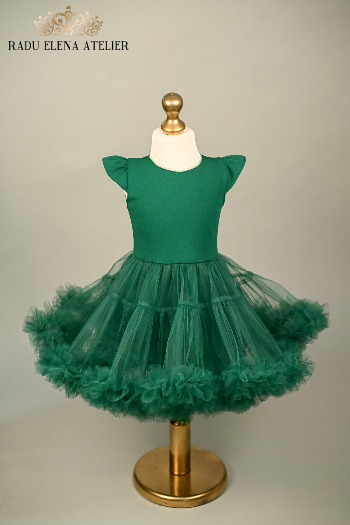Green-rochita tulle floare/cu bordura - imagine 2