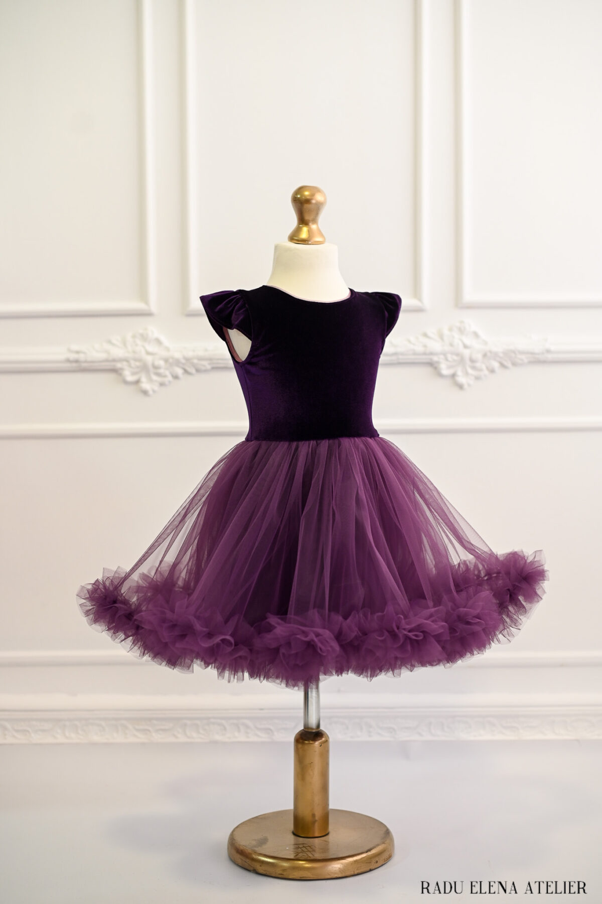 Plum-rochita tulle floare - imagine 2