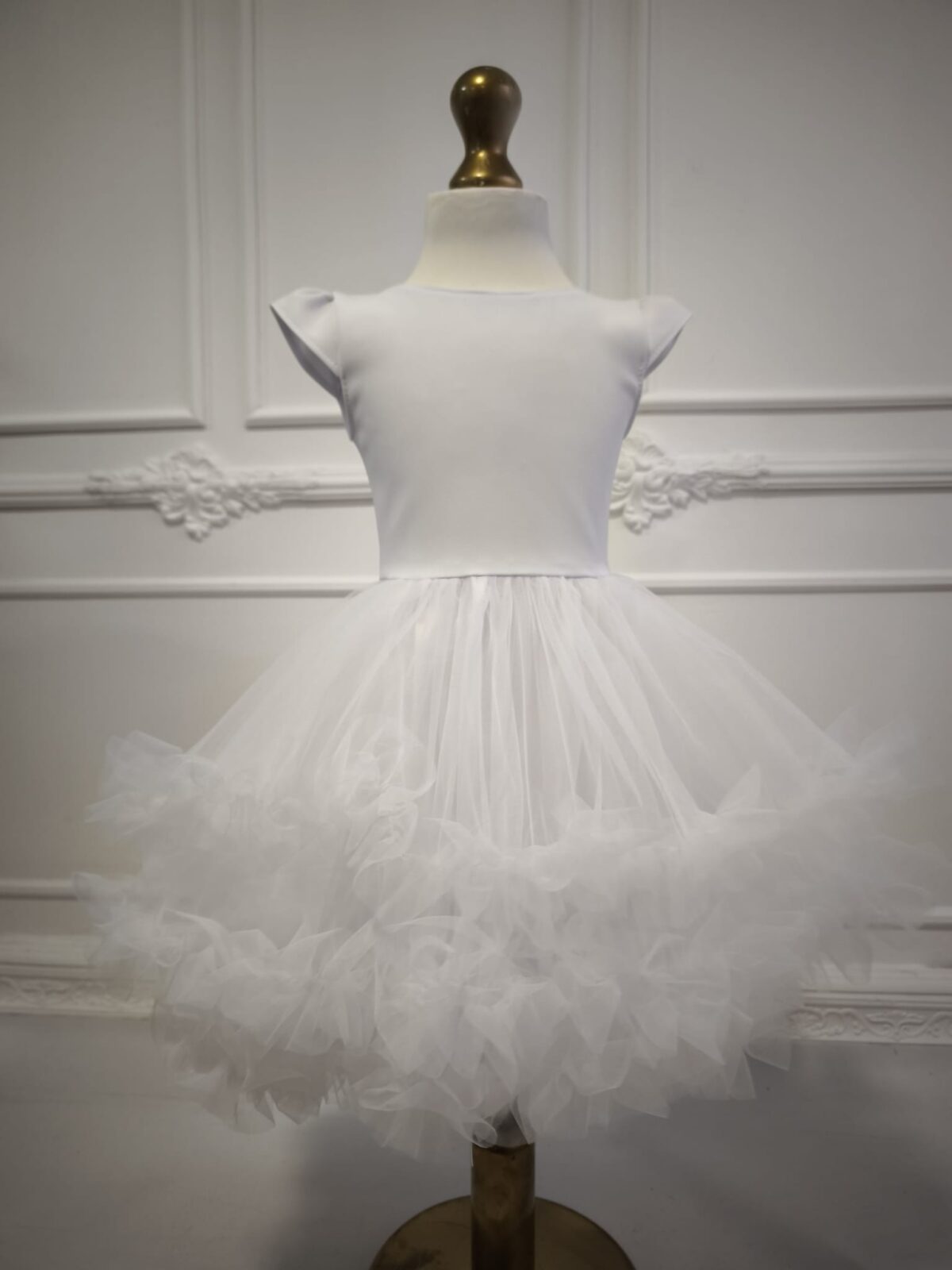 White(alb)-rochita tulle floare/balerina - imagine 2